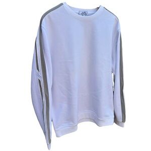 Hermes WHITE/GREY mens Run H crewneck sweatshirt